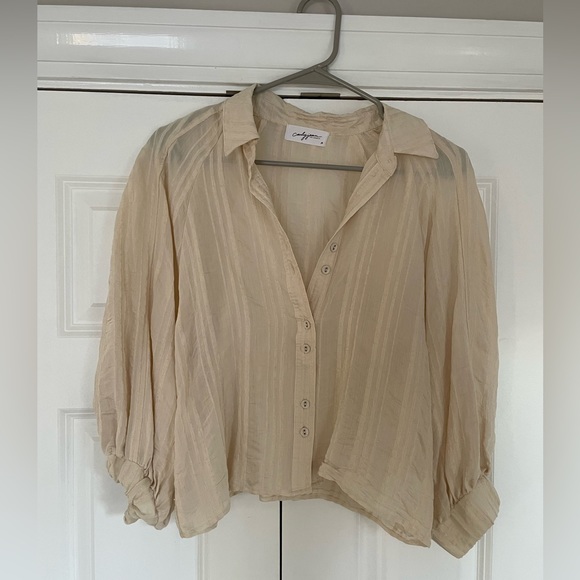 Carly Jean Los Angeles Tops - Carly Jean Diana Blouse, Ivory Medium